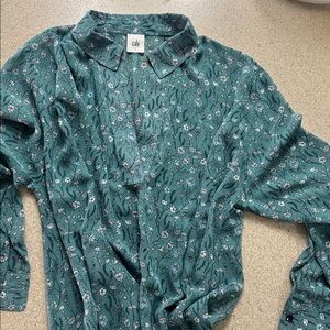 Green Floral Women's Top